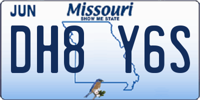 MO license plate DH8Y6S