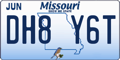 MO license plate DH8Y6T