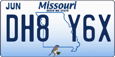 MO license plate DH8Y6X