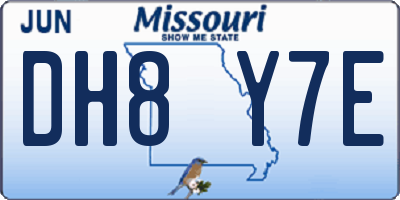 MO license plate DH8Y7E