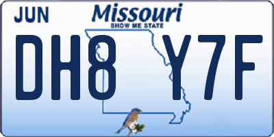 MO license plate DH8Y7F