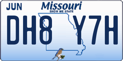 MO license plate DH8Y7H