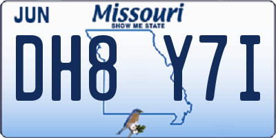 MO license plate DH8Y7I