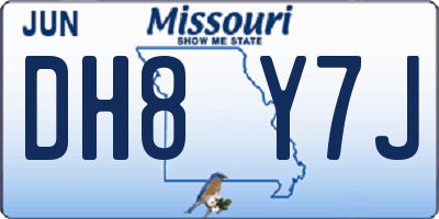 MO license plate DH8Y7J