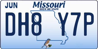 MO license plate DH8Y7P