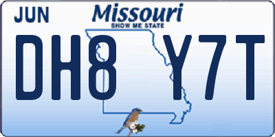 MO license plate DH8Y7T