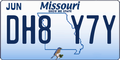 MO license plate DH8Y7Y