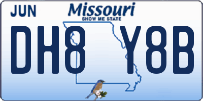 MO license plate DH8Y8B