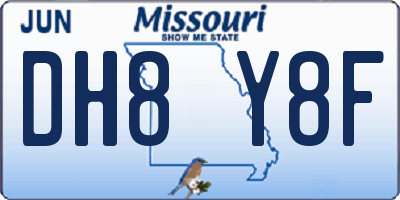 MO license plate DH8Y8F