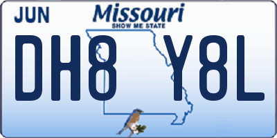 MO license plate DH8Y8L
