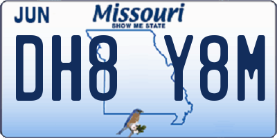 MO license plate DH8Y8M