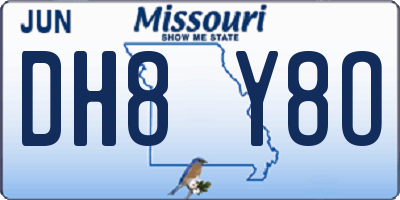 MO license plate DH8Y8O