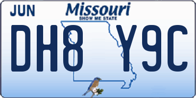 MO license plate DH8Y9C