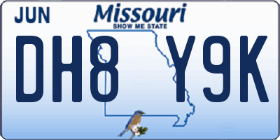 MO license plate DH8Y9K