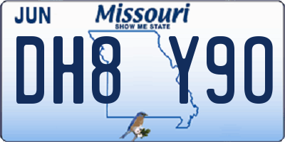 MO license plate DH8Y9O