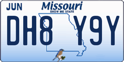 MO license plate DH8Y9Y