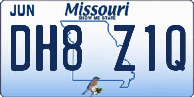 MO license plate DH8Z1Q