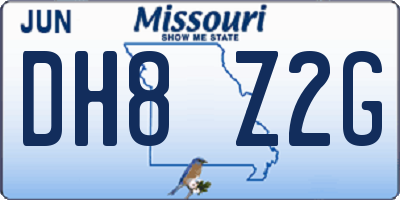 MO license plate DH8Z2G