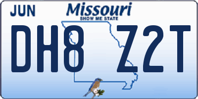 MO license plate DH8Z2T