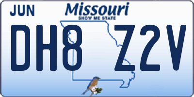 MO license plate DH8Z2V
