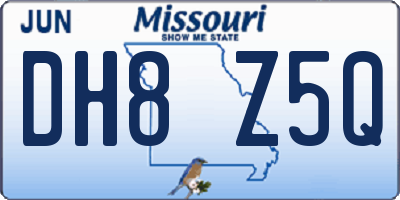 MO license plate DH8Z5Q
