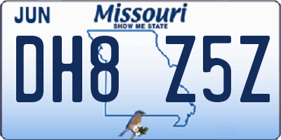 MO license plate DH8Z5Z