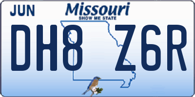 MO license plate DH8Z6R