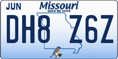 MO license plate DH8Z6Z