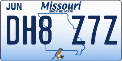 MO license plate DH8Z7Z