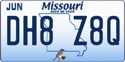MO license plate DH8Z8Q