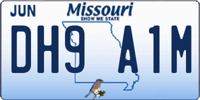 MO license plate DH9A1M