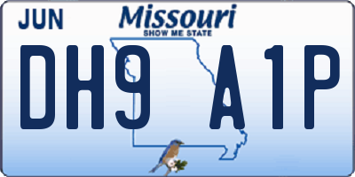MO license plate DH9A1P
