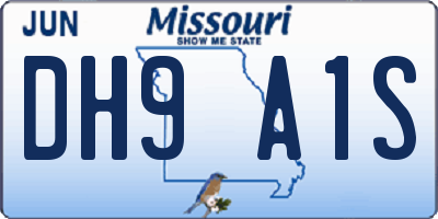 MO license plate DH9A1S