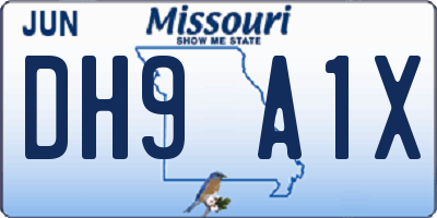 MO license plate DH9A1X