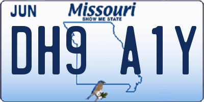 MO license plate DH9A1Y