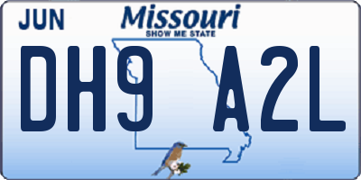 MO license plate DH9A2L