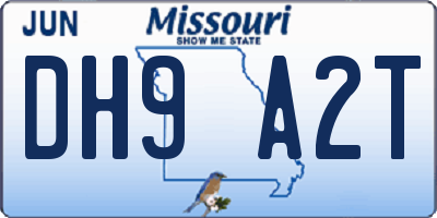 MO license plate DH9A2T