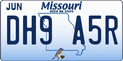 MO license plate DH9A5R