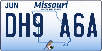 MO license plate DH9A6A