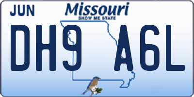 MO license plate DH9A6L