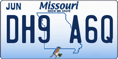 MO license plate DH9A6Q