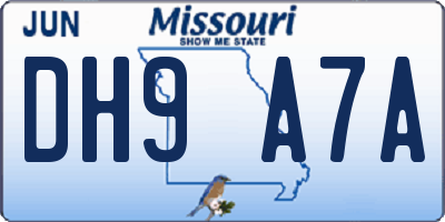 MO license plate DH9A7A