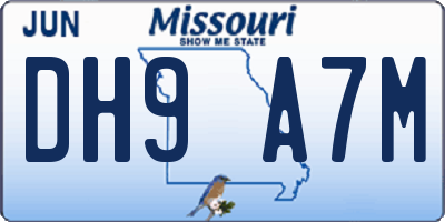 MO license plate DH9A7M