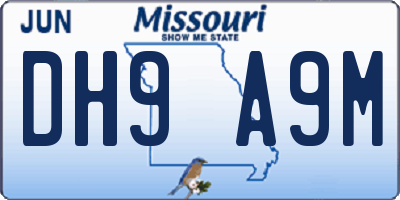 MO license plate DH9A9M