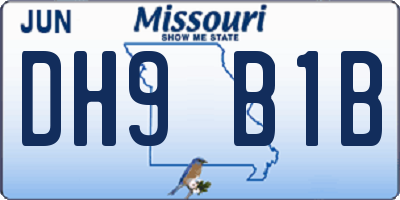 MO license plate DH9B1B