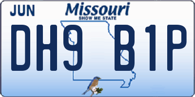 MO license plate DH9B1P