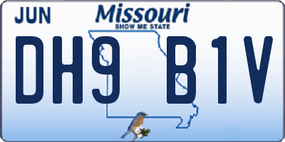 MO license plate DH9B1V
