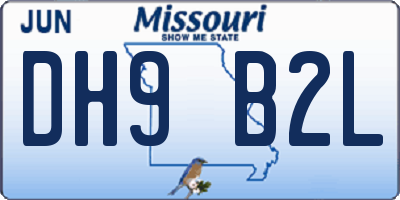 MO license plate DH9B2L
