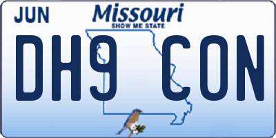 MO license plate DH9C0N
