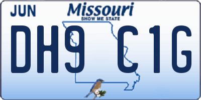 MO license plate DH9C1G